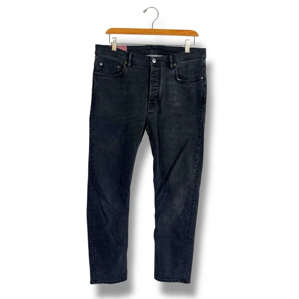 ACNE STUDIOS x BLA KONST Jeans “River Used Black” 30x27 Japanese Denim Cropped